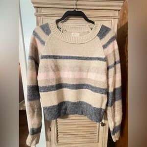 Thread & Supply Beige and Gray Striped Sweater